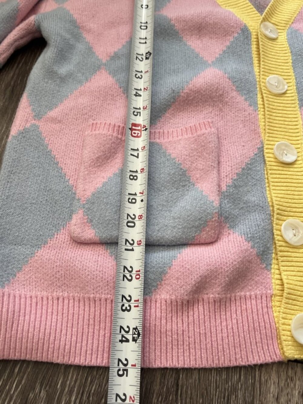 Steady Hands Howls Moving Castle Argyle Cardigan Pink/Yellow Women’s Sz M/L - Picture 3 of 13